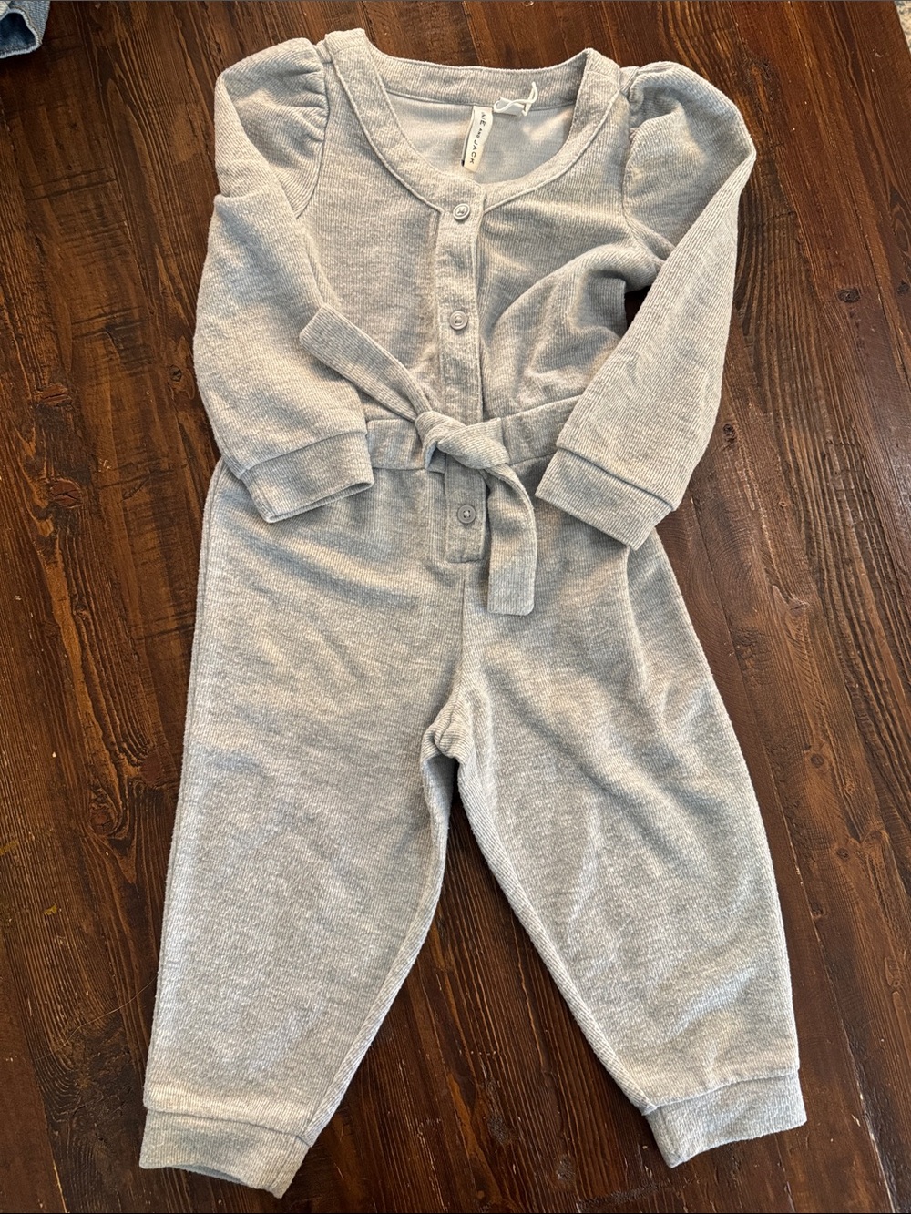 Janie and Jack Heather Gray Cozy Knit One-Piece